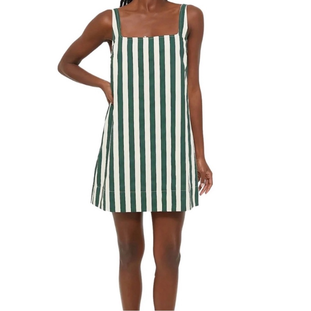 Pomander Place Green and White Striped Dress